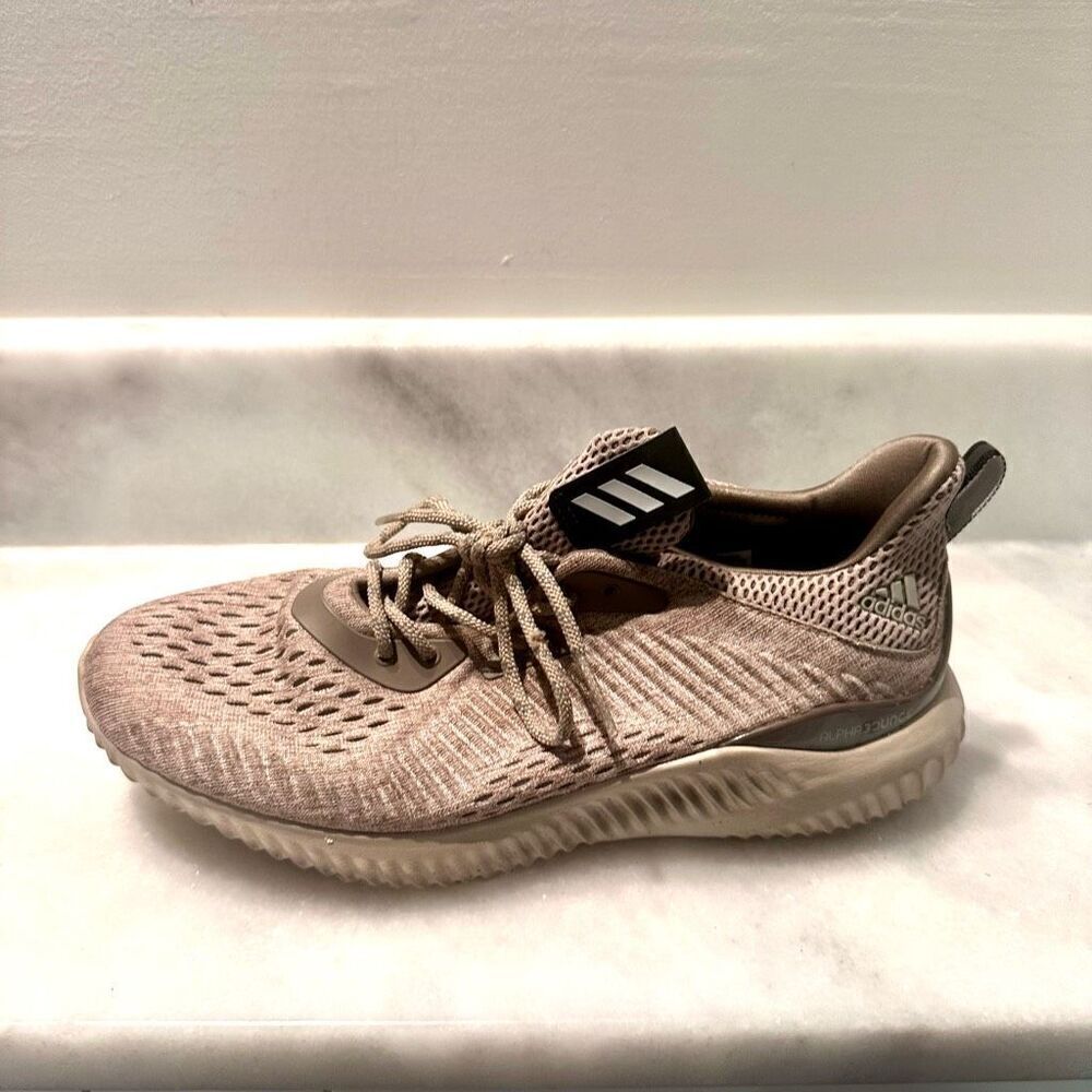 Adidas Alpha Bounce EM Lace Up Low Top Gray Running Sneakers Shoes Size 9.5